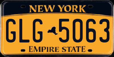 NY license plate GLG5063