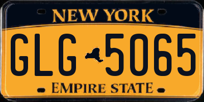 NY license plate GLG5065