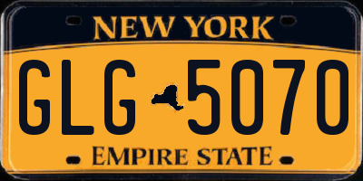 NY license plate GLG5070