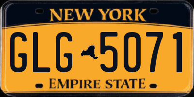 NY license plate GLG5071