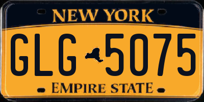 NY license plate GLG5075