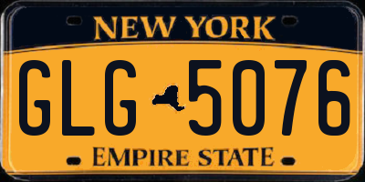 NY license plate GLG5076