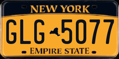 NY license plate GLG5077
