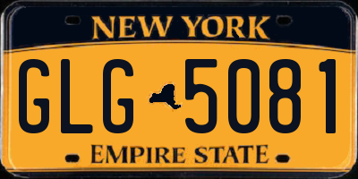 NY license plate GLG5081