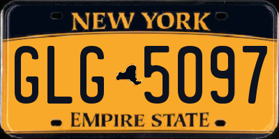 NY license plate GLG5097