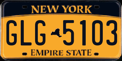 NY license plate GLG5103