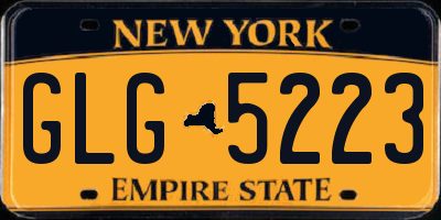 NY license plate GLG5223