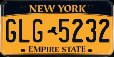 NY license plate GLG5232