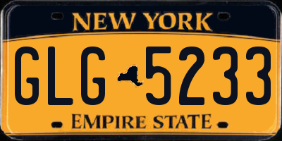 NY license plate GLG5233