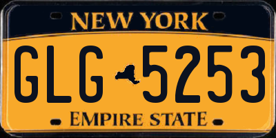 NY license plate GLG5253