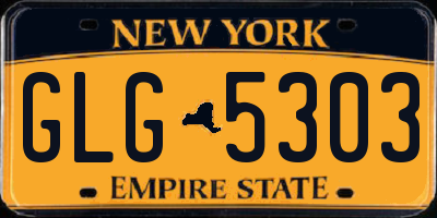 NY license plate GLG5303