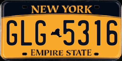 NY license plate GLG5316