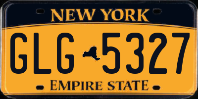 NY license plate GLG5327