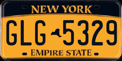 NY license plate GLG5329