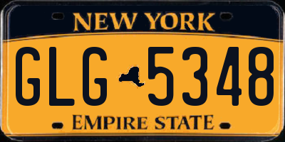 NY license plate GLG5348