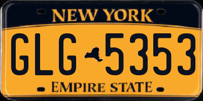 NY license plate GLG5353