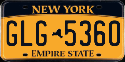NY license plate GLG5360
