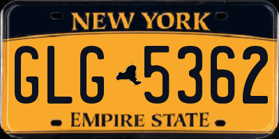 NY license plate GLG5362