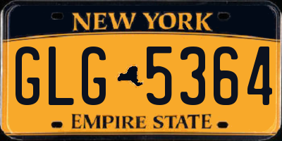 NY license plate GLG5364