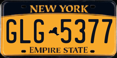 NY license plate GLG5377
