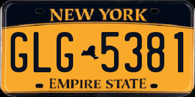 NY license plate GLG5381