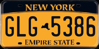 NY license plate GLG5386