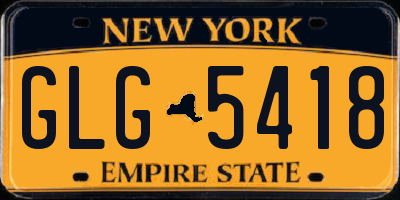 NY license plate GLG5418