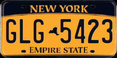 NY license plate GLG5423