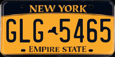 NY license plate GLG5465