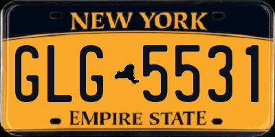NY license plate GLG5531