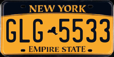 NY license plate GLG5533