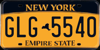 NY license plate GLG5540