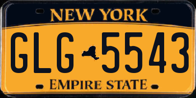 NY license plate GLG5543