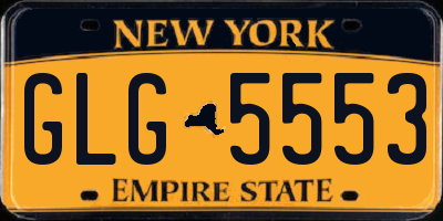 NY license plate GLG5553