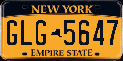 NY license plate GLG5647
