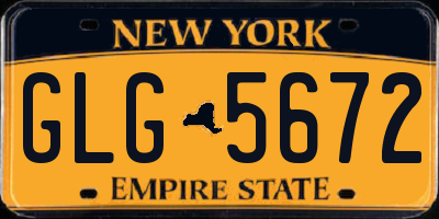 NY license plate GLG5672