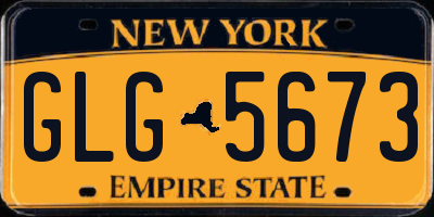NY license plate GLG5673
