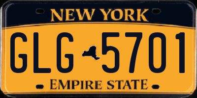 NY license plate GLG5701