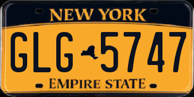 NY license plate GLG5747
