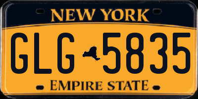 NY license plate GLG5835
