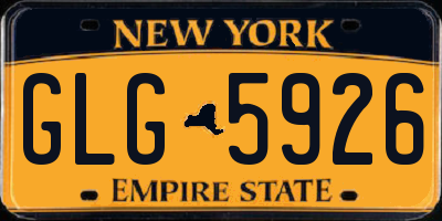 NY license plate GLG5926