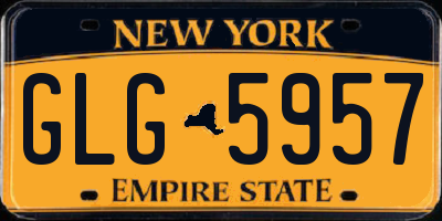 NY license plate GLG5957
