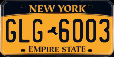 NY license plate GLG6003