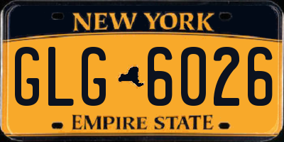 NY license plate GLG6026