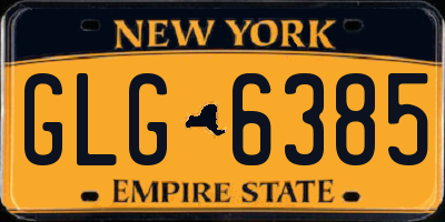 NY license plate GLG6385