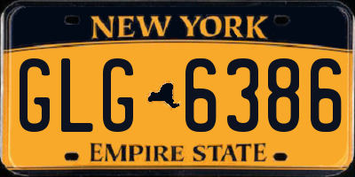 NY license plate GLG6386