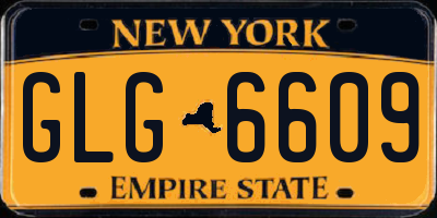 NY license plate GLG6609
