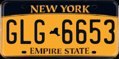 NY license plate GLG6653
