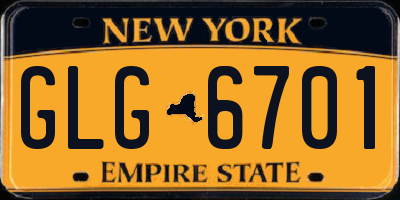 NY license plate GLG6701
