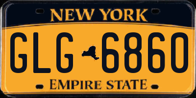NY license plate GLG6860